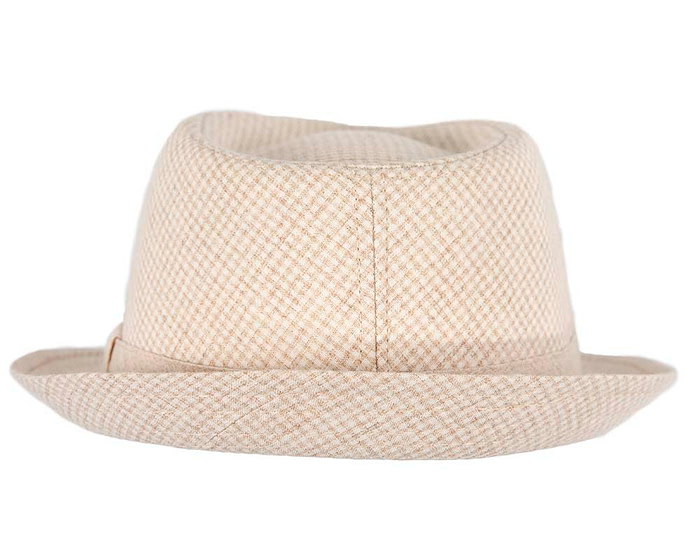 Beige Short Brim Fedora Hat - Image 6