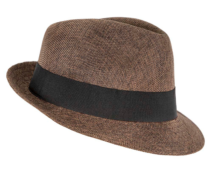 Brown Fedora Homburg Hat - Image 3