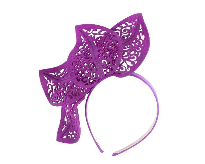 Modern purple racing fascinator by Max Alexander - Image 2