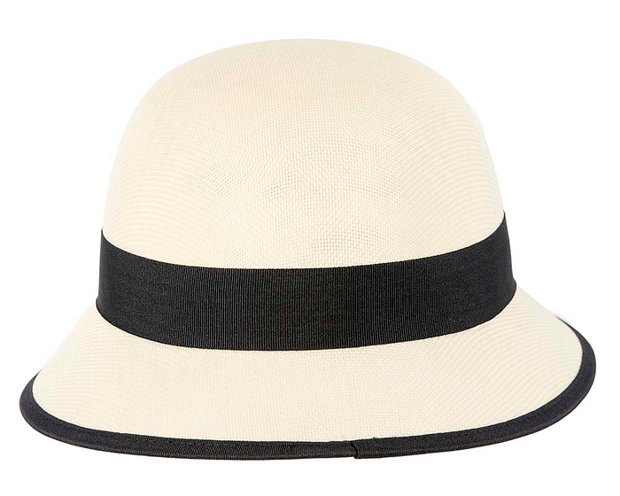 Cream & black cloche hat - Image 5