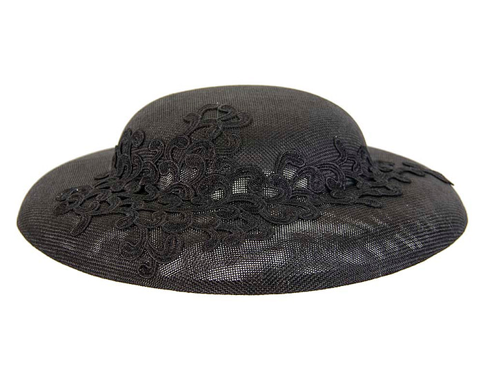 Unusual black boater hat by Max Alexander - Image 3