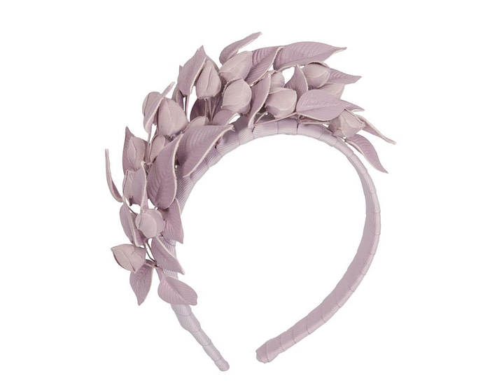 Lilac sculptured leather flower headband fascinator by Max Alexander - Image 2