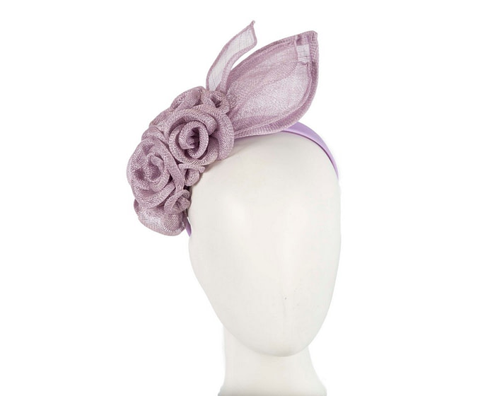 Large lilac sinamay  flower fascinator by Max Alexander