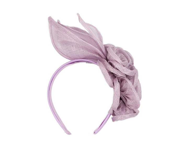 Large lilac sinamay  flower fascinator by Max Alexander - Image 4