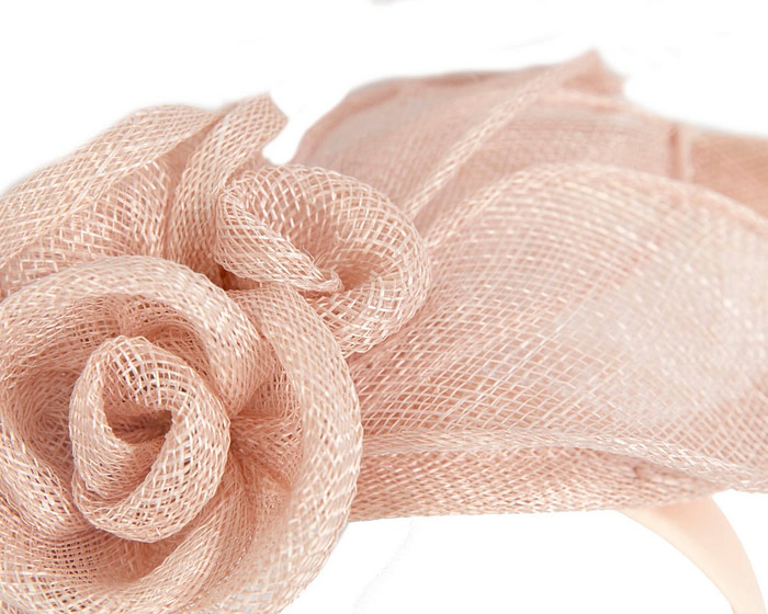 Large nude sinamay flower fascinator by Max Alexander - Hats From OZ