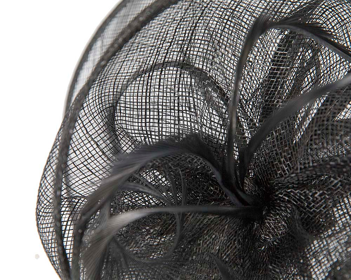 Stylish black sinamay fascinator by Max Alexander - Image 3