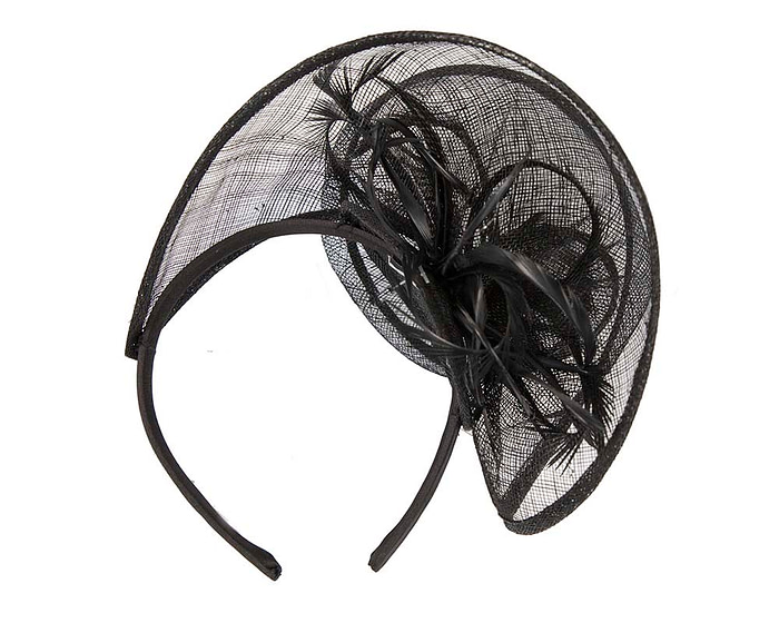 Stylish black sinamay fascinator by Max Alexander - Image 4