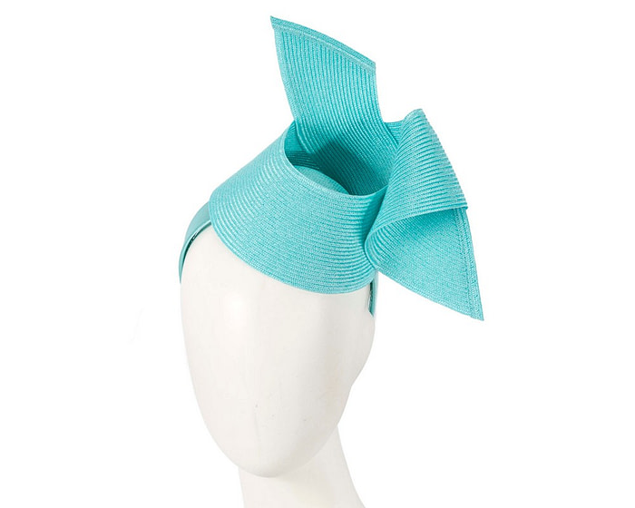 Modern turquoise fascinator by Max Alexander