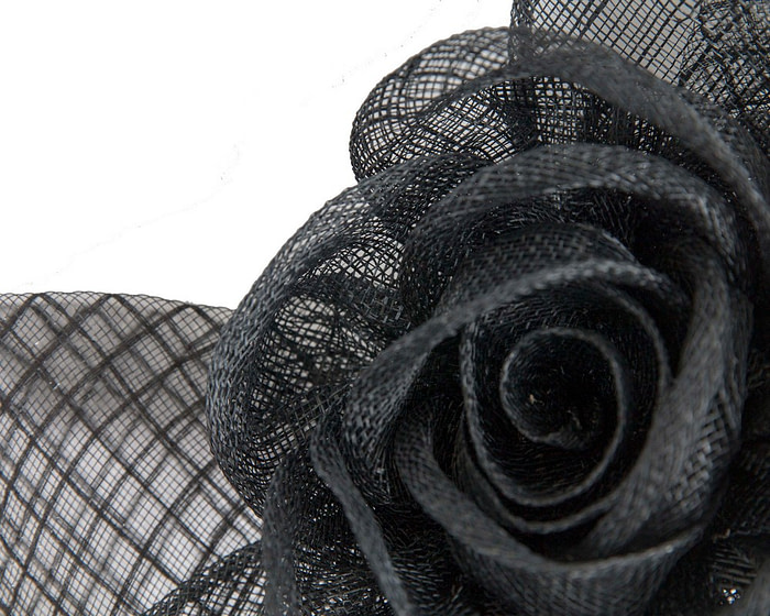 Large black sinamay bow racing fascinator by Max Alexander - Image 3