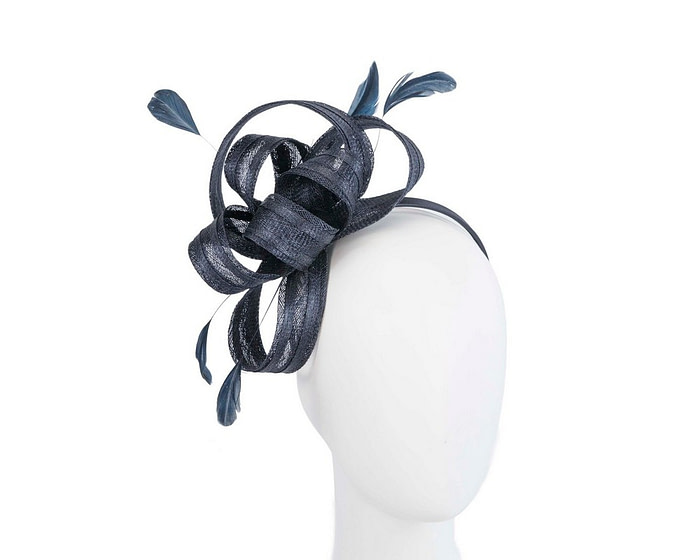 Navy loops racing fascinator by Max Alexander