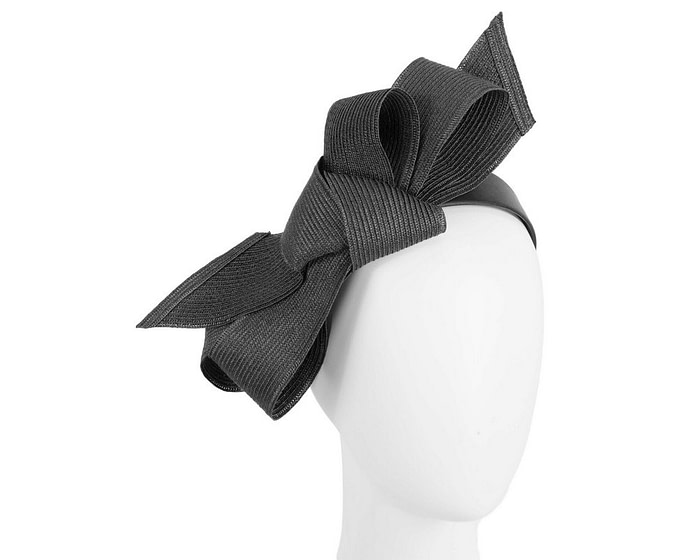 Large black bow racing fascinator by Max Alexander