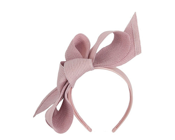 Large dusty pink bow racing fascinator by Max Alexander - Image 2