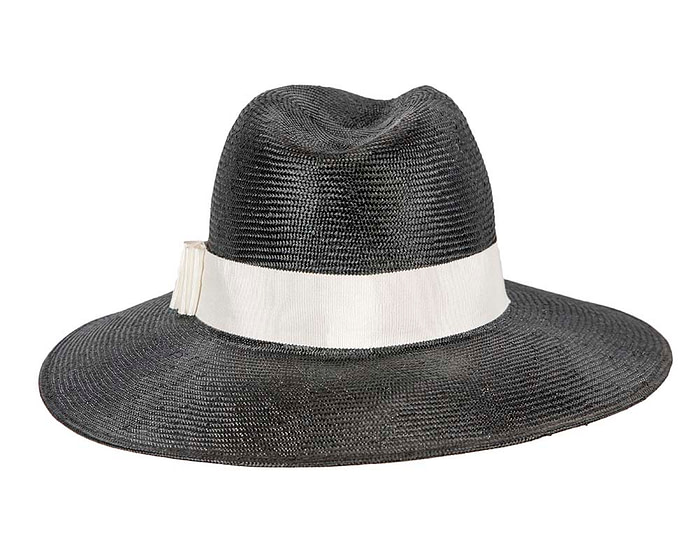 Wide brim ladies summer black & white fedora hat by Max Alexander - Image 6