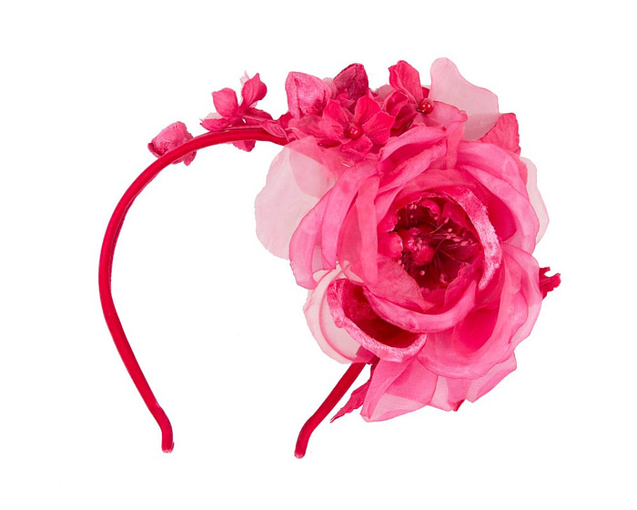 Fuchsia flower headband fascinator by Max Alexander - Image 2