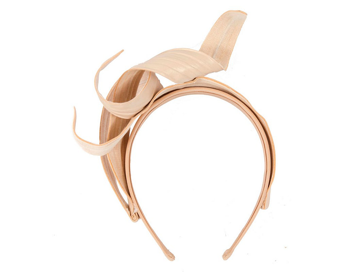 Nude sculptured leaves fascinator by Max Alexander - Hats From OZ