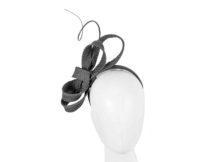 Black loops and feather fascinator by Max Alexander