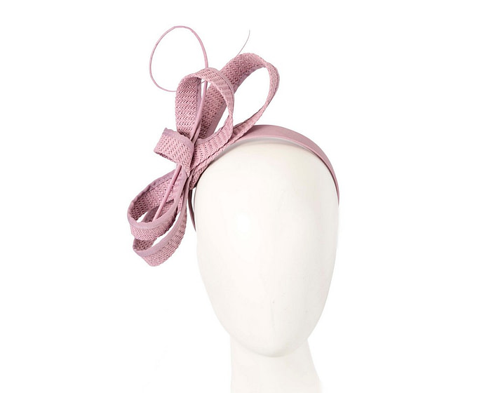 Lilac loops and feather fascinator by Max Alexander