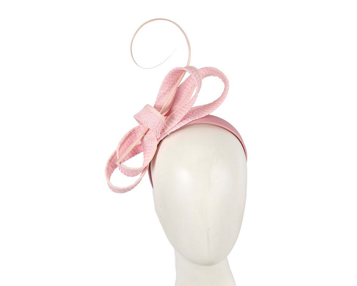 Pink loops and feather fascinator by Max Alexander