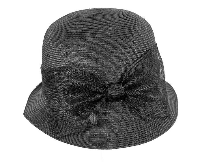 Black cloche hat with bow by Max Alexander - Image 4