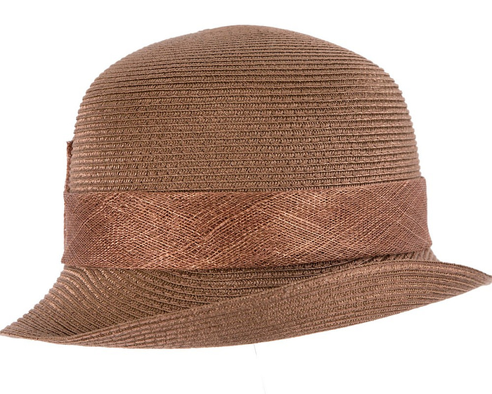 Brown cloche hat with bow by Max Alexander - Image 3