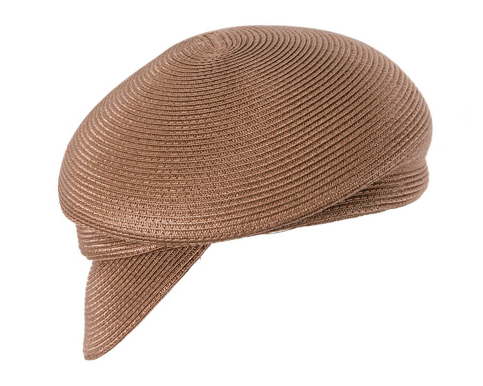 Modern brown newsboy beret hat by Max Alexander - Image 3