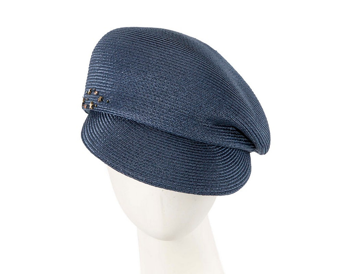 Modern navy newsboy beret hat by Max Alexander