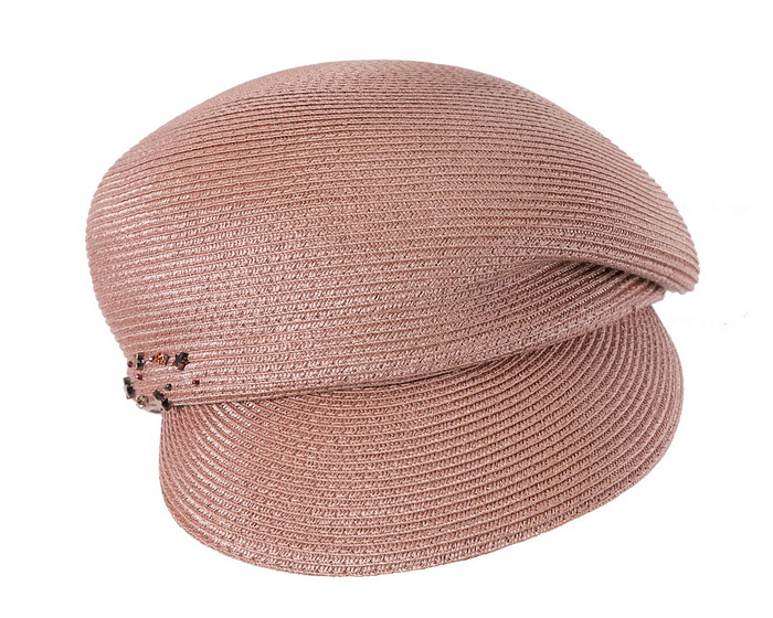 Modern taupe newsboy beret hat by Max Alexander - Image 4