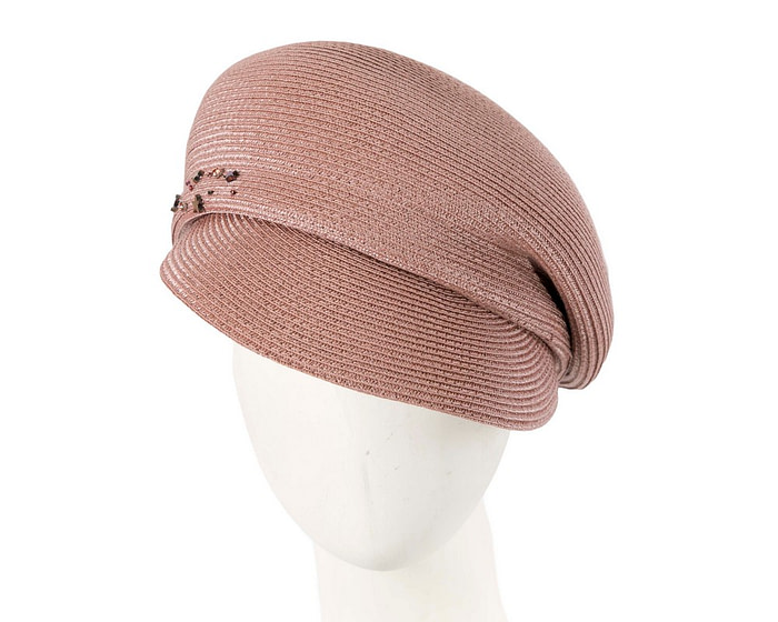 Modern taupe newsboy beret hat by Max Alexander