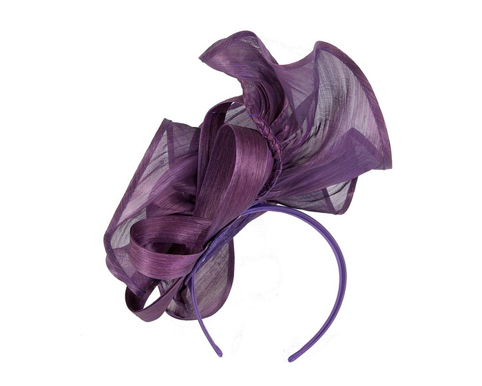 Twisted purple designers fascinator by Fillies Collection - Image 4