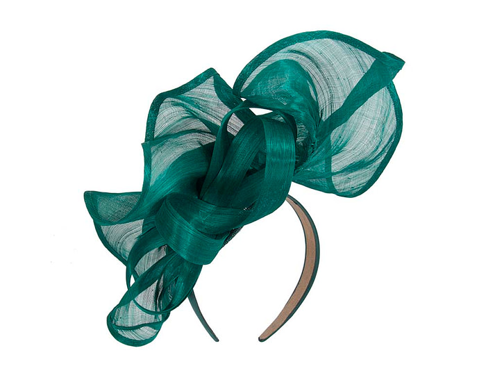 Twisted teal designers fascinator by Fillies Collection - Image 4