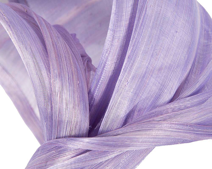 Bespoke lilac silk abaca racing fascinator by Fillies Collection - Image 3