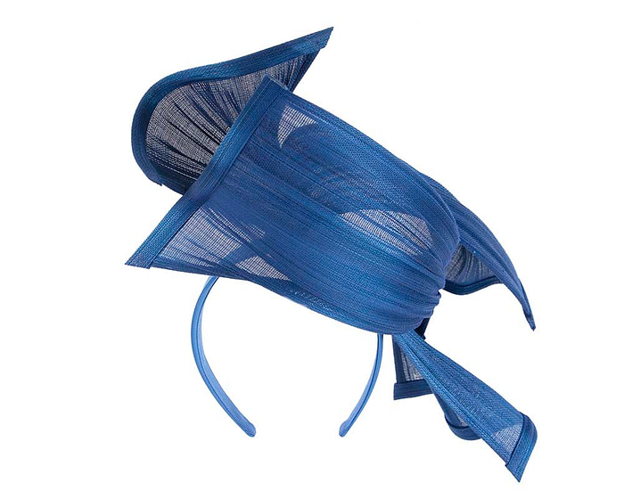 Bespoke royal blue  jinsin racing fascinator by Fillies Collection - Image 5