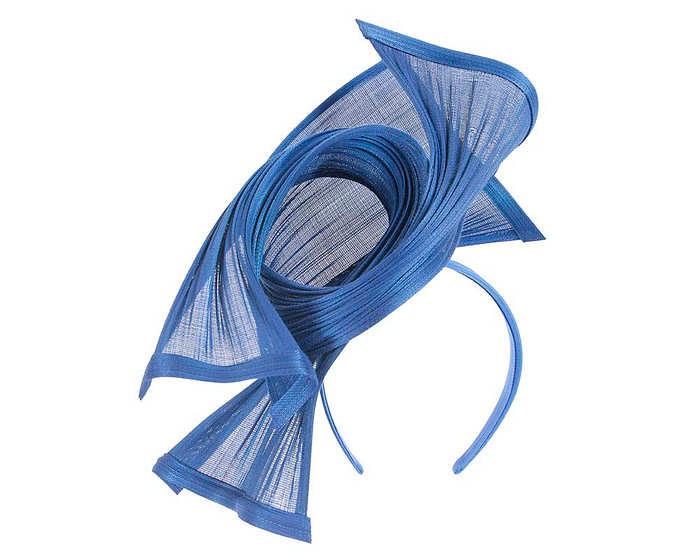 Bespoke royal blue  jinsin racing fascinator by Fillies Collection - Image 2