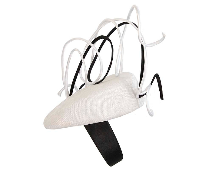 Designers white & black pillbox fascinator by Fillies Collection - Image 3