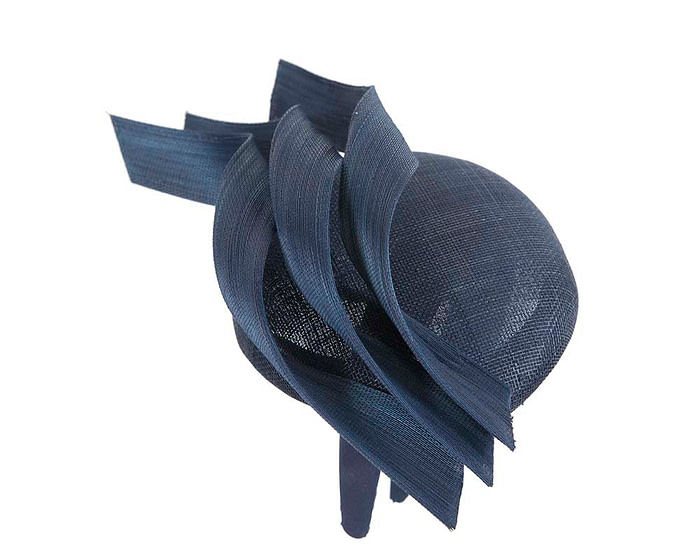 Bespoke navy pillbox fascinator by Fillies Collection - Image 4