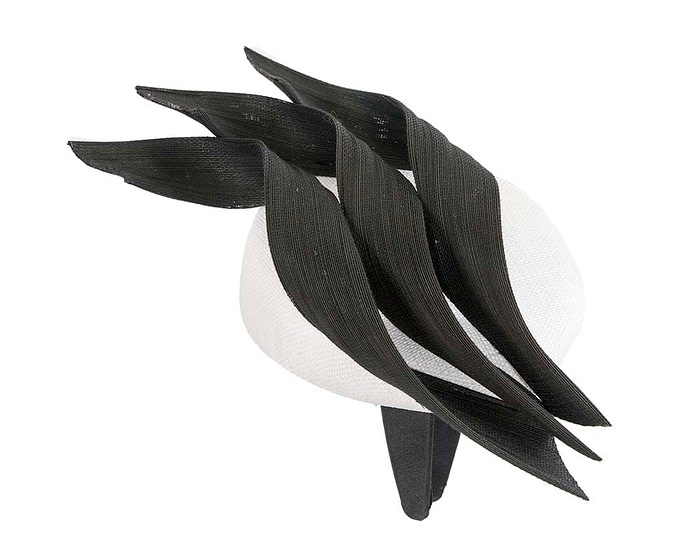 Bespoke white & black pillbox fascinator by Fillies Collection - Image 4