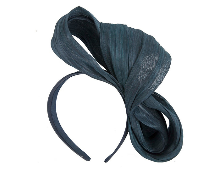 Exclusive navy silk abaca bow by Fillies Collection - Image 4