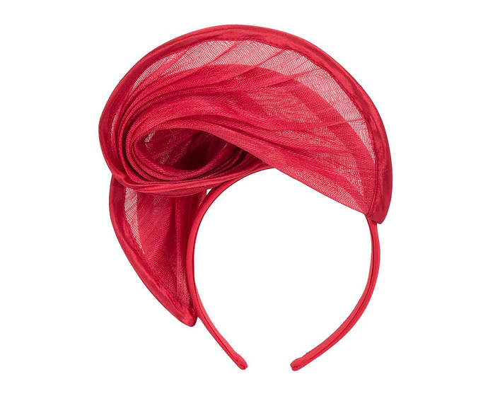 Red headband racing fascinator by Fillies Collection - Image 4