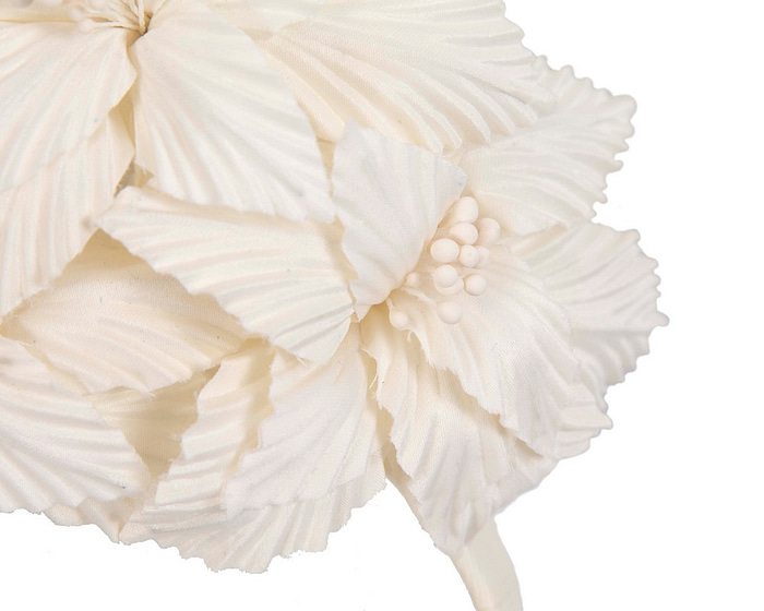 Cream sculptured flower headband fascinator by Fillies Collection - Image 3