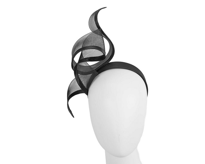 Sculptured black racing fascinator by Fillies Collection