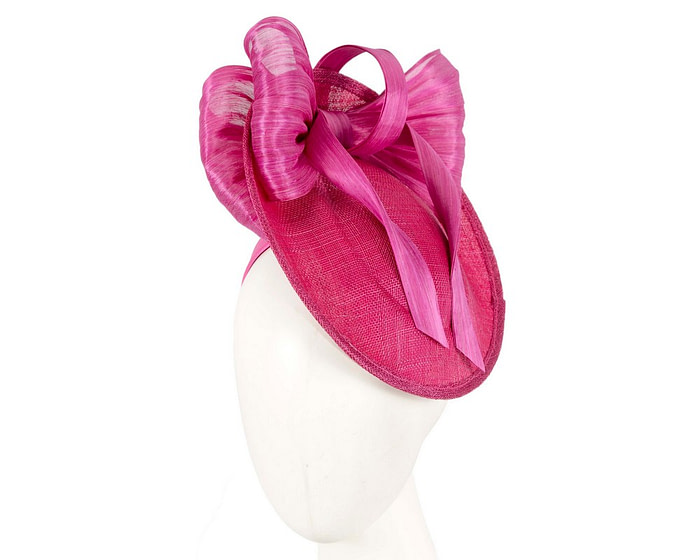 Fuchsia fascinator with bow by Fillies Collection