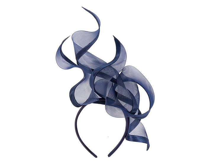 Bespoke navy racing fascinator by Fillies Collection S253 - Image 4