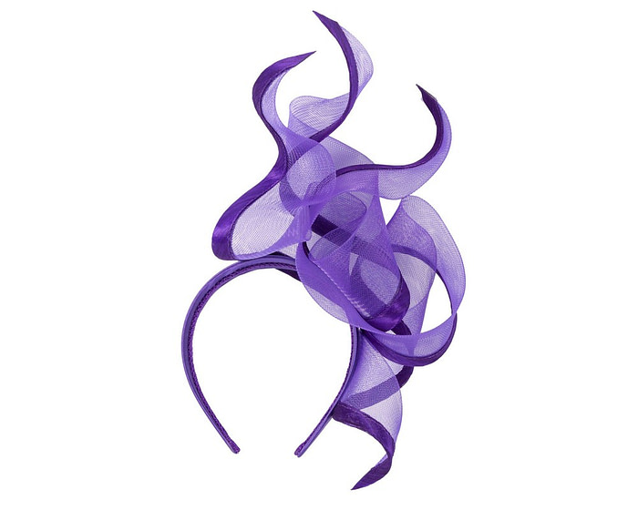 Bespoke purple racing fascinator by Fillies Collection - Image 4