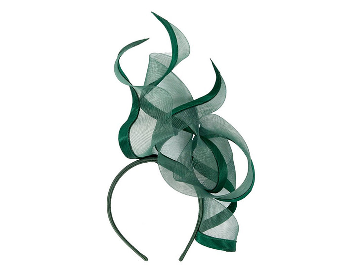 Bespoke dark green racing fascinator by Fillies Collection - Image 4