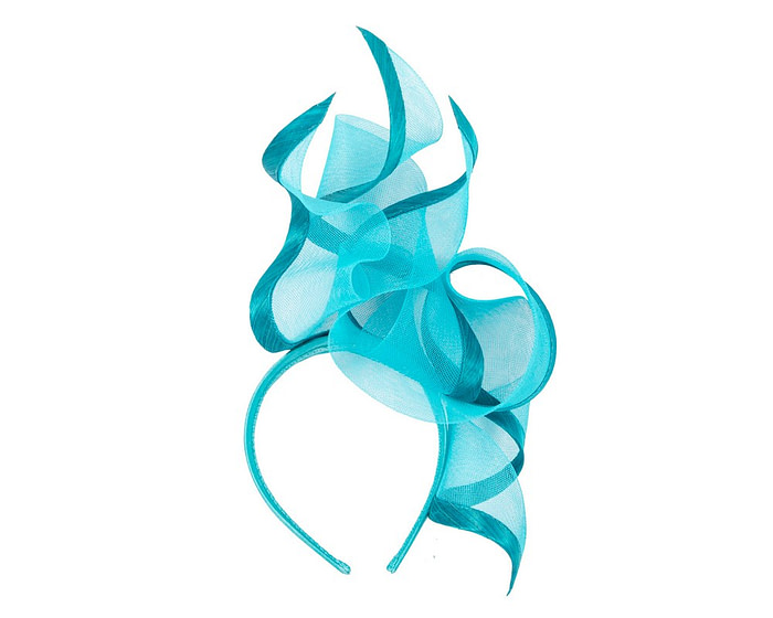 Bespoke turquoise racing fascinator by Fillies Collection - Image 4