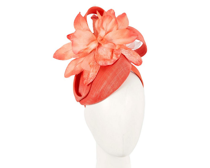Tall orange racing pillbox fascinator by Fillies Collection
