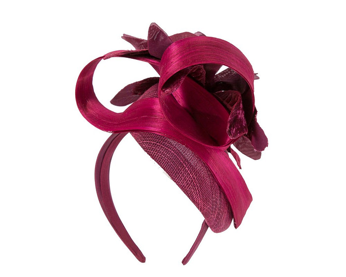 Tall wine racing pillbox fascinator by Fillies Collection - Image 6