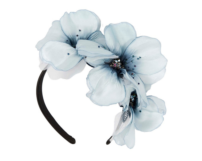 Exclusive blue flower headband fascinator by Fillies Collection - Image 2