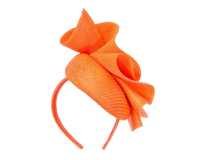 Orange pillbox fascinator by Fillies Collection S259 - Image 6