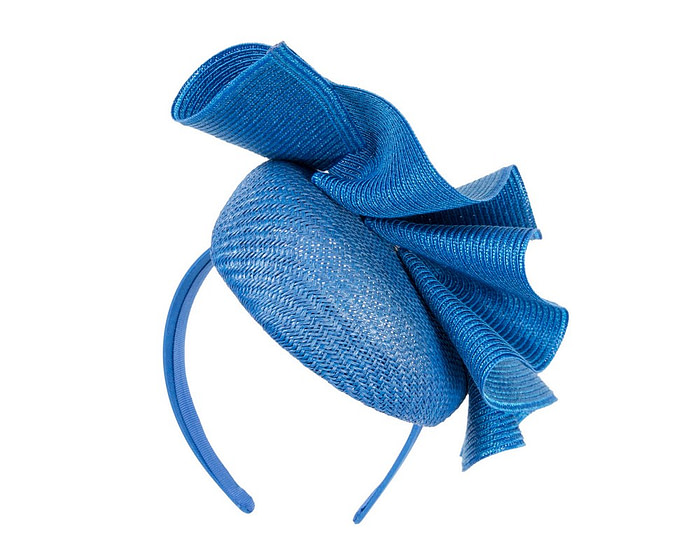 Royal blue pillbox fascinator by Fillies Collection S259 - Image 6